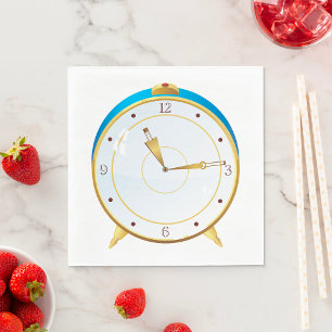 Guardanapo De Papel Relógio de Alarme Dourado retroativo com Timepece