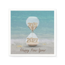 Relógio de Areia do Ano Novo 2027 com Estrela do M