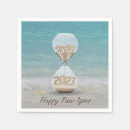 Guardanapo De Papel Relógio de Areia do Ano Novo 2027 com Estrela do M