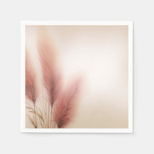 Guardanapo De Papel Relva Pampas Rosa Casamento Boêmio Boho