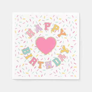 Guardanapo De Papel Remendo Preppy Carta Aniversário