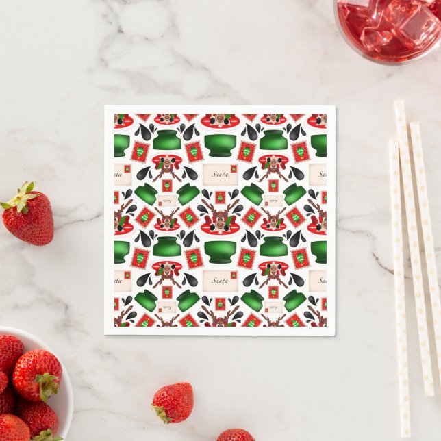 Guardanapo De Papel Rena de Natal Cestiva Vermelha Kasky (Insitu)