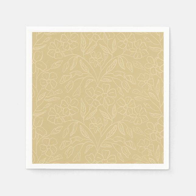 Guardanapo De Papel Renda Floral em Amarelo (Frente)