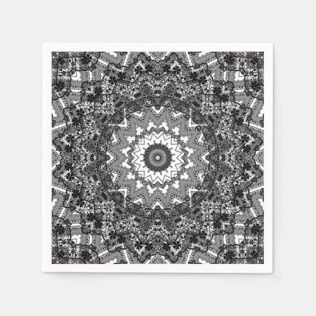 Guardanapo De Papel renda preta (Frente)