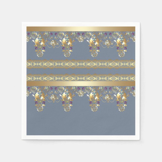Guardanapo De Papel rendas Douradas (Frente)