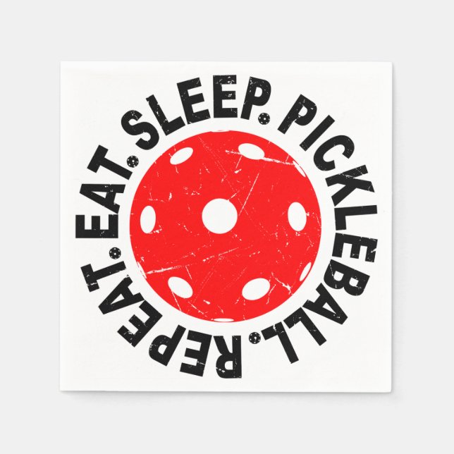 Guardanapo De Papel Repetir Vintage Sleep Pickleball (Frente)