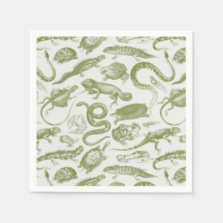 Guardanapo De Papel Répteis e Anfíbios Padrão Goblincore