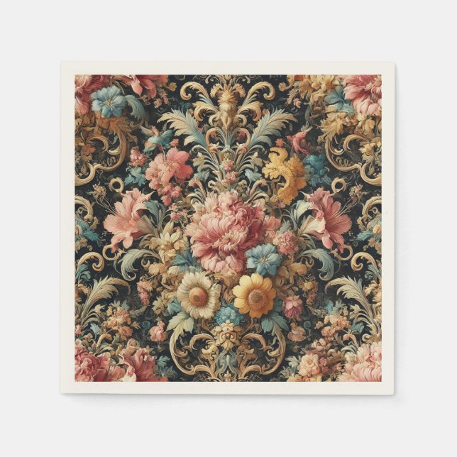 Guardanapo De Papel Réquiem para Arcana – Design Floral Gótico (Frente)