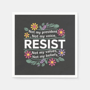 Guardanapo De Papel Resistência a Protesto Botânico Floral Anti-Trump