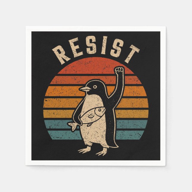Guardanapo De Papel Resistência aos pinguins em protesto contra tarifa (Frente)
