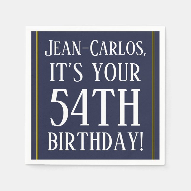 Guardanapo De Papel Respeitável 54.º Aniversário Papel Napkins (Frente)