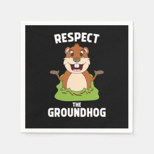 Guardanapo De Papel Respeite o Dia do Marmoto Engraçado do Groundhog