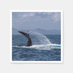 Guardanapo De Papel Respingo poderoso da cauda da baleia de Humpback