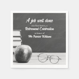 Guardanapo De Papel Retirada de Professores Livros de Apple Chalkboard