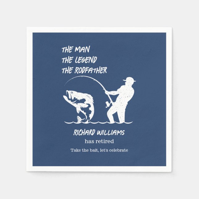 Guardanapo De Papel Retirada Pescar o Roddad Peixe Grande (Frente)