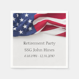 Guardanapo De Papel Retirement Party USA Flag Military Name Rank