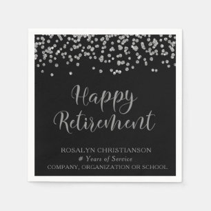 Guardanapo De Papel RETIREMENT Script Manuscrito Nome do Confetti do P