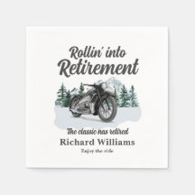 Retirement Travel Theme Classic Motorbike Rolling