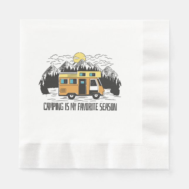 Guardanapo De Papel Retiro de Campervan na Montanha (Frente)