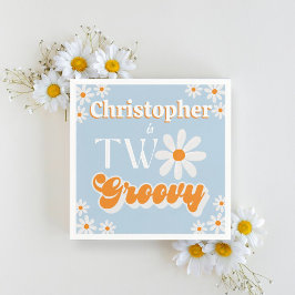 Guardanapo De Papel Retrair Dois segundos aniversários Groovy Boys