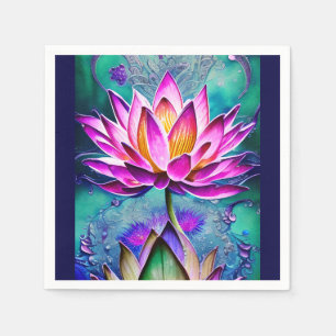 Guardanapo De Papel Retrato da Flor de Lotus Cor-de-rosa impressionant