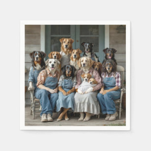 Guardanapo De Papel Retrato de Cachorro de Família