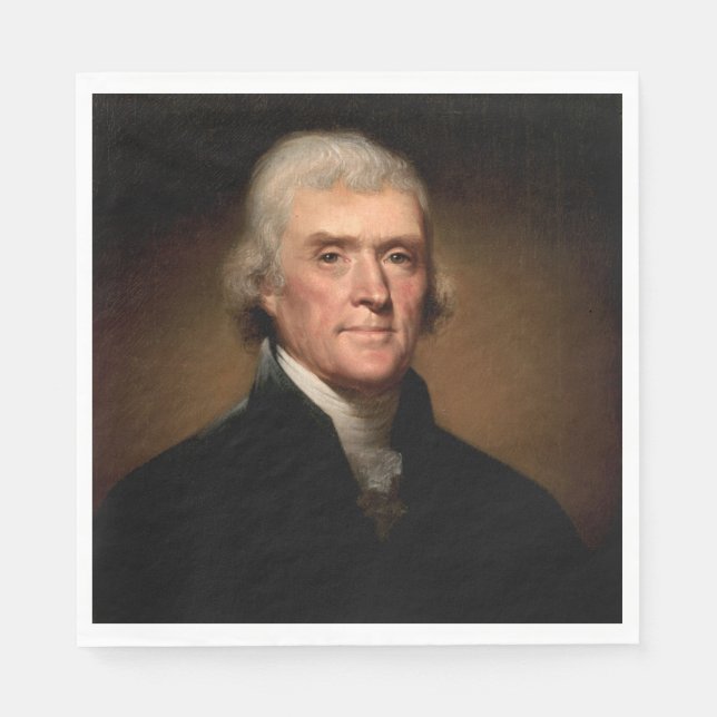 Guardanapo De Papel Retrato de Thomas Jefferson (por Rembrandt Peale) (Frente)