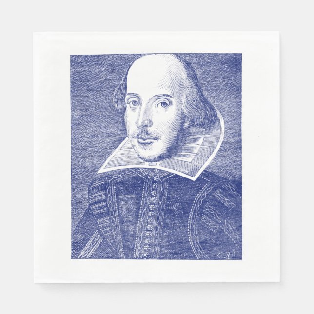 Guardanapo De Papel Retrato de William Shakespeare no Primeiro Fólio (Frente)