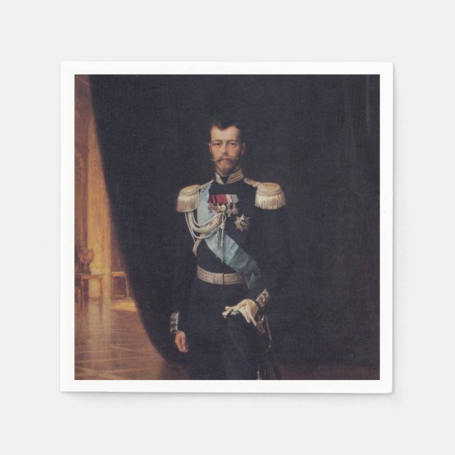Guardanapo De Papel Retrato do czar Nicholas II (por Albert Edelsense) (Frente)