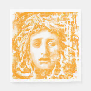 Guardanapo De Papel Retrato Medusa Em Toneladas Amarelas Ricas