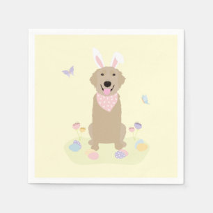 Guardanapo De Papel Retriever de Ouro Bunny de Páscoa