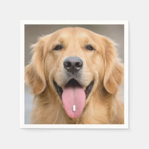 Guardanapo De Papel Retriever Dourado com um Comprimido