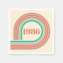 Retro 1986 40º Aniversário Listras Boho Coral