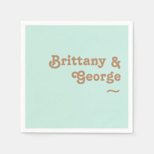Guardanapo De Papel Retro Beach Aqua Wedding Napkins
