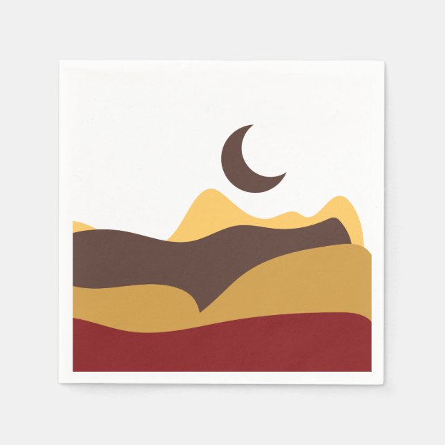 Guardanapo De Papel Retro Boho Moon (Frente)