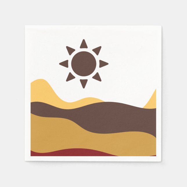 Guardanapo De Papel Retro Boho Sun (Frente)