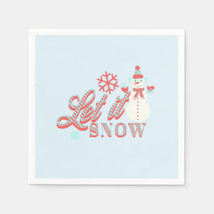 Guardanapo De Papel Retro Boneco de Neve Deixe a Neve Cair Natal