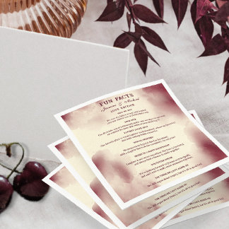 Guardanapo De Papel Retro Burgundy Elegant Ivory Wedding Fun Facts  