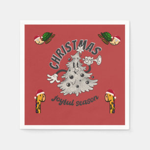 Guardanapo De Papel Retro Cartoon Natal Joyful Season