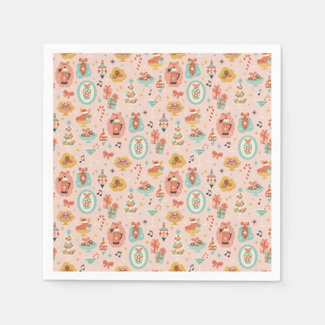 Guardanapo De Papel Retro Christmas Napkins (Frente)