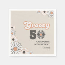 Retro Daisy Boho Terracota Natural Aniversário de 