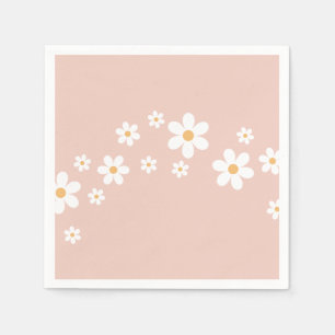Guardanapo De Papel Retro Daisy Groovy Flor Rosa