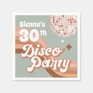 Guardanapo De Papel Retrô do Partido 30 Disco - Aniversário Napkins