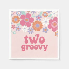Guardanapo De Papel Retro Dois Groovy Floral Rosa