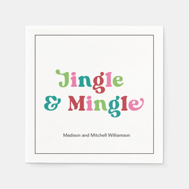 Guardanapo De Papel Retrô Feliz Natal Feriado Feriado (Frente)