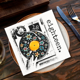 Guardanapo De Papel Retro Floral Turntable 18º 18º Aniversário