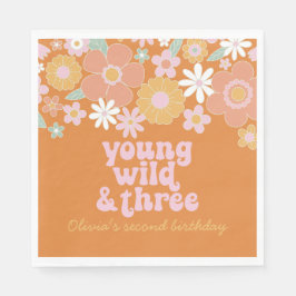 Guardanapo De Papel Retro Floral Young Wild Três anos Napkins