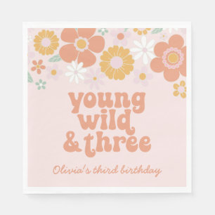 Guardanapo De Papel Retro Floral Young Wild Três anos Napkins