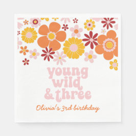 Guardanapo De Papel Retro Floral Young Wild Três anos Napkins
