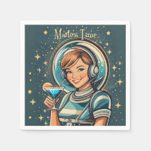 Retro Futurista Hora do Martini da Garota Astro